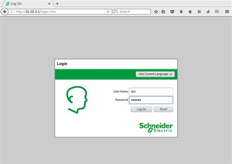 schneider electric UPS default password